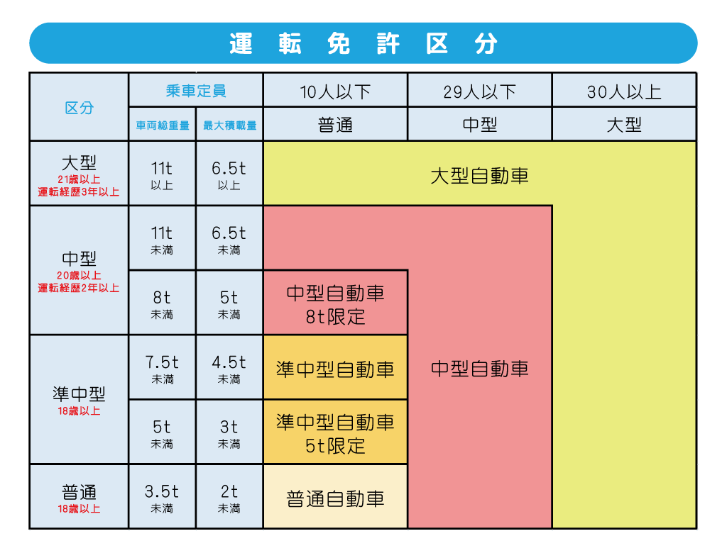 運転免許区分