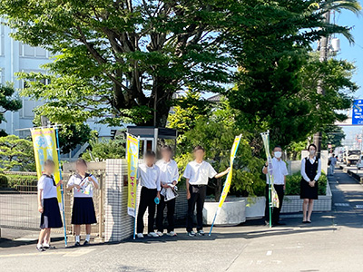 藤枝北高等学校前にて夏の交通安全県民運動4