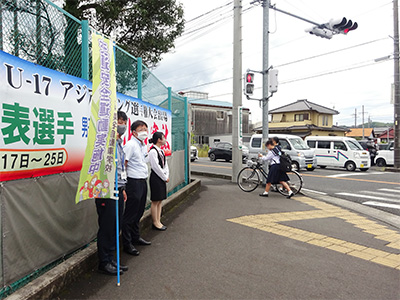 藤枝北高等学校付近の交差点【写真】