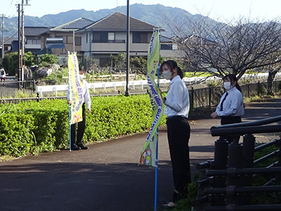 藤枝西高等学校近郊の通学路