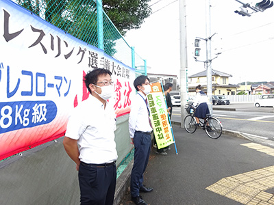 藤枝北高等学校近郊の交差点